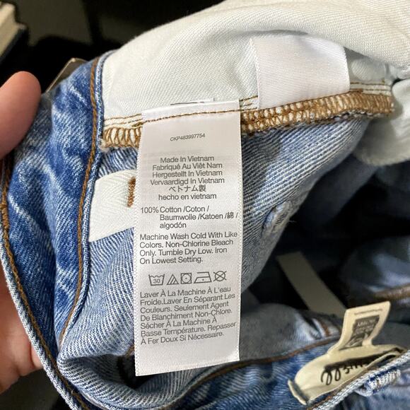 MADEWELL Women Jeans Size 28P Blue 90s Straight-Leg Ripped-Edition Raw-Hem NWT - Picture 11 of 12